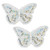 Iron-On Butterfly Sequin Pack of 2 Patches/Appliques, White, 3 1/2" x 2"