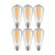 Sunlite 41082-SU Vintage S19 Edison 6W LED Antique Filament Style Light Bulb Medium E26 Base 60W Incandescent Replacement Lamp, 6 Pack, 22K - Warm White
