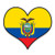 Ecuador Flag Heart - 3" Vinyl Sticker - for Car Laptop Water Bottle Phone - Waterproof Decal
