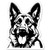 German Shepherd Dog Sticker - 3" Laptop Sticker - Waterproof Vinyl for Car, Phone, Water Bottle - Shepherd Dog Black and White Simple Face Decal