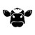 Cow Face Silhouette Decal Notebook Car Laptop 5.5" (Black)