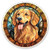 Golden Retriever Sticker - 3" Laptop Sticker - Waterproof Vinyl for Car, Phone, Water Bottle - Stained Glass Style Dog Decal