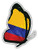 Colombia Flag Butterfly Vinyl Decal Sticker Waterproof Car Decal Bumper Sticker 5"