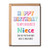 You're My Only Niece Is Irrelevant Card - Great Niece Birthday Card - Funny Bday Card - Card For Favourite Niece