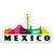 Mexico Travel Landmarks - Vinyl Sticker Decal for Phone, Laptop, Water Bottle (3" Wide)