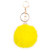 Soft Pom Pom Keychain Artificial Rabbit Fur Plush Fluffy Ball Key Ring with Shiny Crystal for Women Girls,yellow