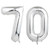 40 Inch Silver 70 Number Balloons, Giant Jumbo Helium Mylar Foil Silver Number Balloons for Birthday, Silver Mylar Digital Balloons for 70th Birthday, Anniversary Party Decorations Supplies