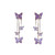 Sparkling Purple Butterfly Tassel Zircon Earrings Crystal Rhinestone Drop Earrings Long Butterfly Dangle Earrings Wedding Jewelry Gifts for Women Girls