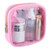 Small Clear Makeup Bags with Zipper, Cute Waterproof Cosmetic Bag Travel Toiletry Bag PVC Transparent Makeup Organizer Bag Coin Purse Mini Makeup Bag Nylon Travel Pouch for Women(Pink)