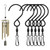 Black Wind Spinner Swivel Hooks, Swivels Clip Hanging Hooks for Hanging Wind Spinner, Smooth Spinning Wind Chimes, Bird Feeder, Crystal Twisters Party Supply (8 Pack)
