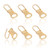 6pcs Replacement Zipper Pull, Detachable Zipper Pull Tabs Metal Zipper Pull Cord Extender Zipper Pull Repair Kit for Jackets Jeans Boots Backpacks Suitcases Purses (Golden)