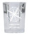 Kiawah Island Souvenir 2 Ounce Square Shot Glass laser etched Compass Design