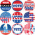 500 Pcs Vote Stickers Roll White Red Blue Self Adhesive Labels Patriotic for Election Votes Campaigns Voting Supplies