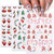 Christmas Nail Art Stickers Gingerbread Man Cookies Nail Decals 3D Self Adhesive Reindeer Santa Tree Candy Nail Design Winter French Nail Stickers for Women Girls DIY Nail Decoration Green Red 4Sheets