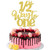 1 PCS Half Way to One Cake Topper Glitter Happy 6 Months Birthday Cake Pick 1/2 Half Birthday Cake Decoration for Baby Half Year Old Birthday Party Decorations Supplies Gold