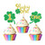 24Pcs Happy St. Patrick's Day Lucky One Cupcake Toppers Four Leaf Clover Shamrock Cake Topper Decorations for St.Patricks Baby 1st Birthday Party Decorations