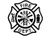 White FIRE DEPT Maltese Cross Sticker (Firefighter Fireman Department Logo)