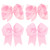 4 PCS 6 Inch Big Hair Bow Clips For Girls,Bow Clip with Tails Hair Bows Alligator Clips (Pink)