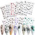 12 Sheets Gradient Design Flower Nail Stickers For Nail Art Stickers Tips 3D Nail Self-Adhesives Decals Stickers For Women Nails Art Design Dry Flowers For Nails Decals 3d Flowers For Nails