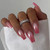 Coffin Press on Nails Long Fake Nails Pink French Tip Ballerina Glue on Nails with Chrome Design Artificial Acrylic Nails Press ons Ombre False Nails 24pcs Glossy