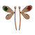 Unique Handmade Bohemian Vintage Bronze Crystal Dragonfly Dangle Drop Stud Earrings for Women Girls Statement Animal Jewelry Earring Gifts (Dragonfly)