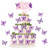 25Pcs Butterfly Happy Birthday Cake Topper Purple 3D Cupcake Toppers Decorations for Girls Women's Party Pink