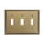 Amerelle 84TTTRB Steps Cast Metal Triple Toggle Wallplate, Rustic Brass