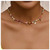 Boho Rainbow Beaded Choker Necklace Dangle Star Necklace Chain Beach Bead Choker Necklace Colorful Seed Bead Necklace Jewelry for Women and Girl