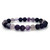 Natural Multi-Color Purple Fluorite Gemstone 8mm Round Beads Stretch Bracelet 7 Inch Unisex