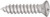 100 #8 X 3/4 Phillips Oval #6 Head Tapping Screw Chrome