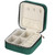 PU Leather Small Jewelry Box, Travel Portable Jewelry Case for Ring, Pendant, Earring, Necklace, Bracelet Organizer Storage Holder Boxes (Green Velet)