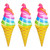Rainbow Ice Cream Cones Inflate 36" (3-Pack)