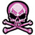Skull And Crossbones Patch (3" Width x 3" Height), Pink