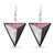 Triangle Gray Capiz Shell Drop Dangle Sterling Silver Earrings | Sterling Silver Dangle Earrings | Vintage Earrings for Women | Triangle Capiz Shell Dangle Earring