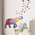Colorful Elephant Wall Decals Stickers Butterfly Dots Wall Stickers DIY Removable Bathroom Wall Art Stickers Peel and Stick for Nursery Bedroom Living Room Decor