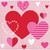 Valentines Day Party Napkins- 32 Count | 2 packs of 16CT Beverage Napkins | Valentine Textures Design, 5" x 5"