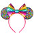 Mouse Ears Headbands Shiny Bows Mouse Ears Glitter Party Princess Decoration Cosplay Costume for Girls Women (Magic rainbow-1)