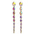Long Crystal Beaded Tassel Teardrop Dangle Chain Earrings for Women - Big Boho Extravagant Sparkly Rhinestone Linear Earring Dangling Bridal Wedding Prom Costume Jewelry, Stainless Steel,