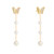 14K Gold Convertible Pearl Earrings for Women, Lightweight White Shell Pearl Drop Earrings, Handpicked Freshwater Cultured Dangle Pearl Earrings