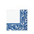 Highly Absorbent Ornamental Scroll Lunch Napkins (16 Pack), 6.5 x 6.5", Royal Blue/White