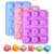 3 Pack Flower Soap Molds, 12 Cavities Different Shapes Silicone Molds for Soap, Lotion Bar, Bath Bombs, Chocolate, Candy
