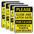 4 Pcs Please Close and Latch Gate Sign Bilingual English Spanish Keep Gate Closed Signs Metal 10" x 7" Door Closed Signs Reflective Sturdy Rust Aluminum Weatherproof Easy to Install (Black)