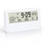 Digital Alarm Clock, Transparent LCD Display with Indoor Temperature, Humidness, Snooze, Date,Week,12/24h, Battery Operated Alarm Clock Desk Clock for Bedrooms, Living Room, White