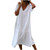 Summer Dresses for Women 2024 Casual Short Sleeve V Neck Swing Dress Relaxed Fit Flowy Tiered Maxi Long Beach Dress White