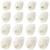 16pcs Natural Spiral Shell Beads, 0.8~1.1 Inch Mouth Turbo Seashells Undrilled Spiral Seashells NO Hole Shells for Home Party Wedding Decor Fish Tank Vase Filler, Antique White