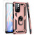 for Redmi Note 11 4G/Redmi Note 11S Case with Tempered Glass Screen Protector, [Military Grade] Magnetic Car Ring Mount Holder Protective Cover Case for Xiaomi Redmi Note 11 (Rose Gold)