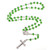 Catholic Rosary Green Crystal Beads Necklace with with Miraculous Medal Cross Crucifix Rosaries Communion Rosary (Green)