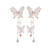 Purple Butterfly Tassel Style Zircon Earrings for Women Crystal Rhinestone Drop Earrings Long Butterfly Dangle Earrings Wedding Jewelry Gifts for Women (Style-A)