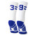 Classic Stripe Team Number Socks | Woven Mid-Calf | White & Royal | 39 or 93