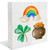 St. Patricks Day Decor, St Patricks Day Decorations Rainbow Shamrock Golds Wooden Sign Home Decor for Desk Table Shelf 5 x 5 Inches